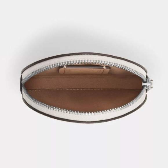 Coach Halloween Skull Coin Card Case in Chalk White Crossgrain Leather NWT - Picture 2 of 10